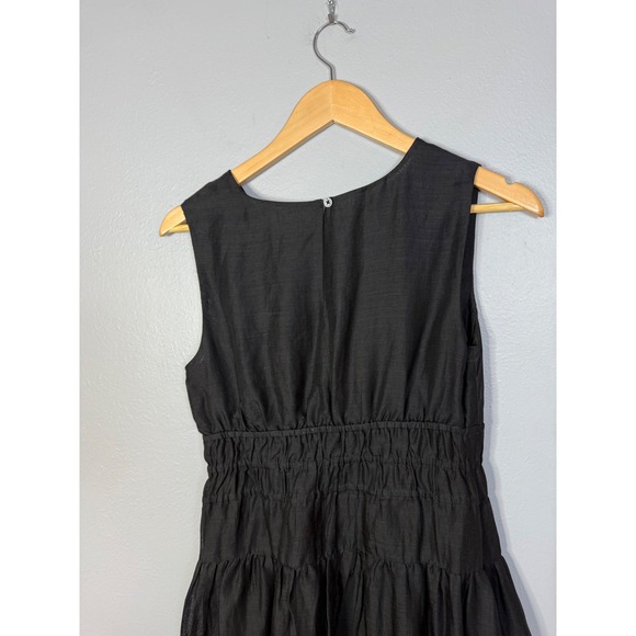 J.Crew Hyacinth V-neck dress in ramie Black‎ Petite Small NWT - Picture 7 of 7
